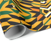 Geel modern Kente-afdrukpapier Cadeaupapier (Rol Hoek)