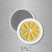 Geel Modern Minimal Fresh Crochet Lemon Slice Magneet