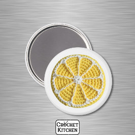 Geel Modern Minimal Fresh Crochet Lemon Slice Magneet