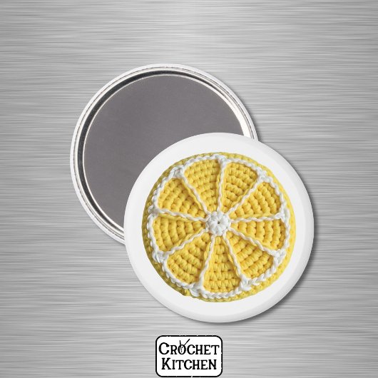 Geel Modern Minimal Fresh Crochet Lemon Slice Magneet
