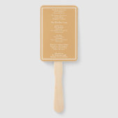 Geel Modern Minimalistisch Border Bruiloft Program Handwaaier (Achterkant)