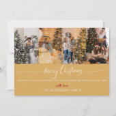 Geel Modern Minimalistisch Kerstmis Collage Foto Kaart (Achterkant)