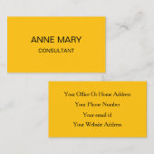 Geel Modern Minimalistisch Professioneel Sinaasapp Visitekaartje (Voorkant / Achterkant)