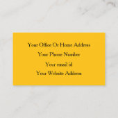 Geel Modern Minimalistisch Professioneel Sinaasapp Visitekaartje (Achterkant)