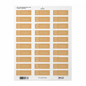 Geel modern minimalistisch trouwadres etiket (Full Sheet)