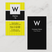 Geel modern Monogram Visitekaartje (Voorkant / Achterkant)