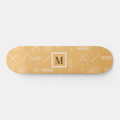 Geel Modern Prachtig Geometrisch Aangepast Monogra Persoonlijk Skateboard (Horizontaal)