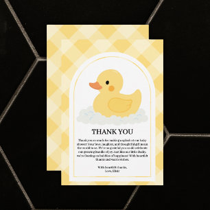 Geel Modern Rubber Ducky Baby shower Bedankkaart