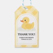 Geel Modern Rubber Ducky Baby shower Cadeaulabel (Voorkant)