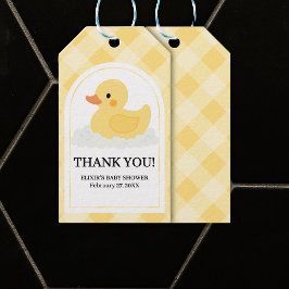 Geel Modern Rubber Ducky Baby shower Cadeaulabel