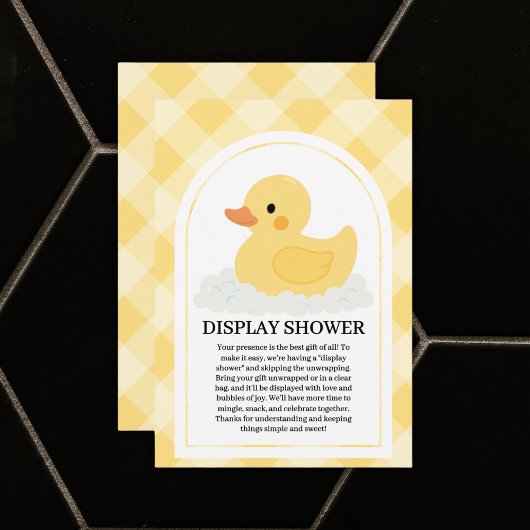 Geel Modern Rubber Ducky Baby shower Informatiekaartje