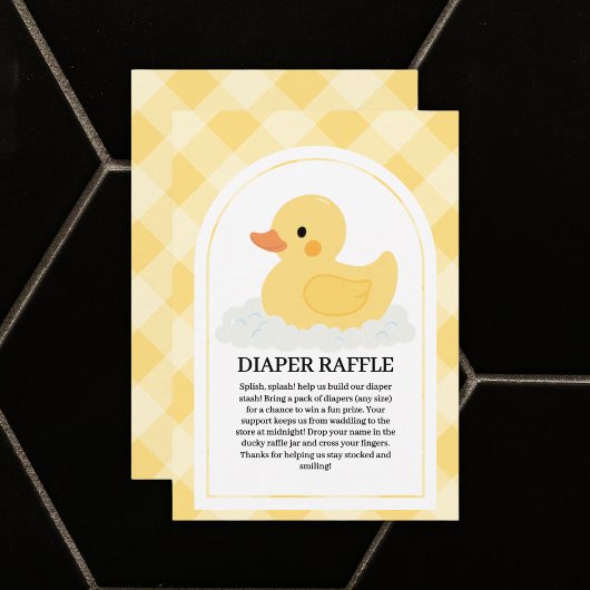 Geel Modern Rubber Ducky Baby shower Informatiekaartje