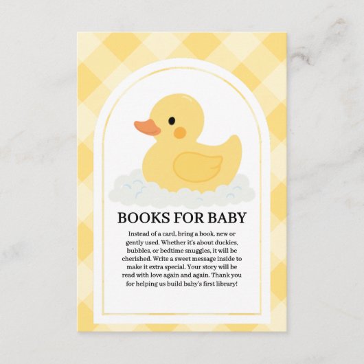 Geel Modern Rubber Ducky Baby shower Informatiekaartje (Voorkant)