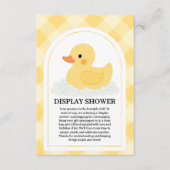 Geel Modern Rubber Ducky Baby shower Informatiekaartje (Voorkant)