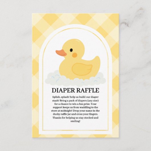 Geel Modern Rubber Ducky Baby shower Informatiekaartje (Voorkant)