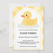 Geel Modern Rubber Ducky Baby shower Kaart (Voorkant)