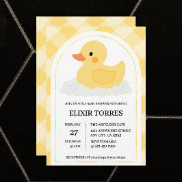 Geel Modern Rubber Ducky Baby shower Kaart