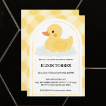 Geel Modern Rubber Ducky Baby shower
