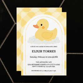 Geel Modern Rubber Ducky Baby shower Kaart