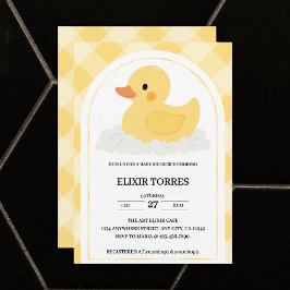 Geel Modern Rubber Ducky Baby shower Kaart