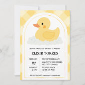 Geel Modern Rubber Ducky Baby shower Kaart (Voorkant)