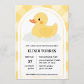 Geel Modern Rubber Ducky Baby shower Kaart (Voorkant)