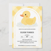 Geel Modern Rubber Ducky Baby shower Kaart (Voorkant)