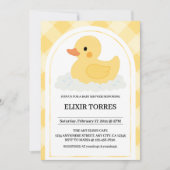 Geel Modern Rubber Ducky Baby shower Kaart (Voorkant)
