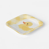 Geel Modern Rubber Ducky Baby shower Papieren Bordje (Gebogen)