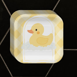 Geel Modern Rubber Ducky Baby shower Papieren Bordje