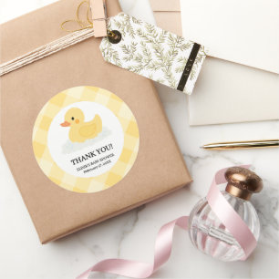 Geel Modern Rubber Ducky Baby shower Ronde Sticker