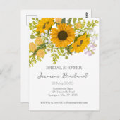 Geel modern zonnebloemen boeket bruids douche briefkaart (Voorkant / Achterkant)