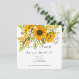 Geel Modern Zonnebloemen Boeket Bruidsdouche Save The Date