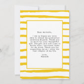 Geel | Moderne Afstuderen van de Foto van het Manu Bedankkaart (Achterkant)