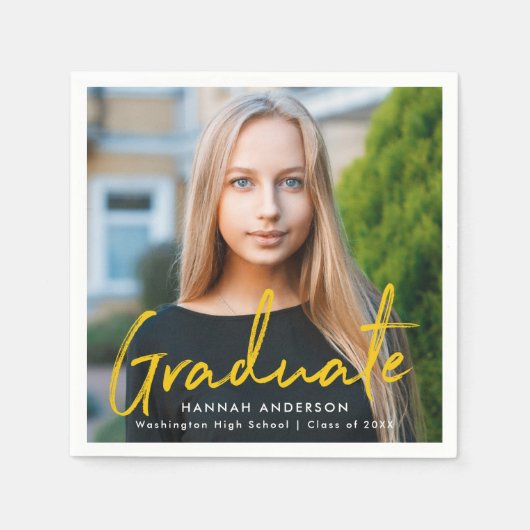 Geel | Moderne Afstuderen van de Foto van het Manu Servet (Voorkant)