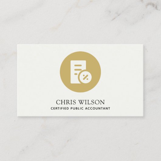 GEEL MODERNE BEREKENING ICON BOEKHOUDBELASTING VISITEKAARTJE (Voorkant)