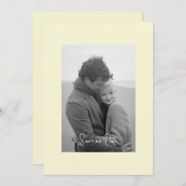 Geel Moderne Eenvoud B/W Foto Save The Date