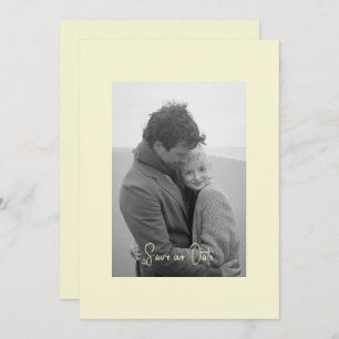Geel Moderne Eenvoud B/W Foto Save The Date