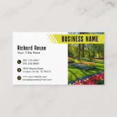 Geel Moderne Gazonverzorging Landscaping Visitekaartje (Achterkant)