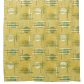 Geel Moderne Geometrische Douchegordijn (Voorkant)