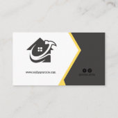 Geel Moderne Huis Bouw Bouw Visitekaartje (Achterkant)