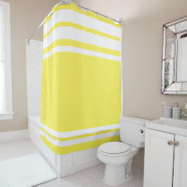 Geel: Moderne lijnen in wit Douchegordijn