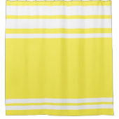 Geel: Moderne lijnen in wit Douchegordijn (Voorkant)