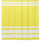 Geel: Moderne lijnen in wit Douchegordijn (Voorkant)