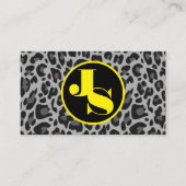 Geel Monogram Classic Leopard Print Rockabilly Visitekaartje (Voorkant)