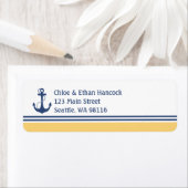 Geel monogram hartenanchor etiket (Insitu)