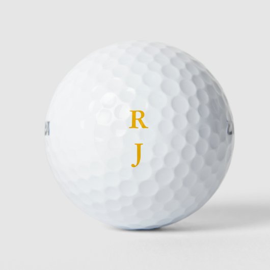 Geel monogram Initialen Golfballen (Voorkant)