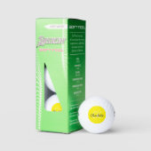 Geel monogram initialen naam golfballen (Verpakking)