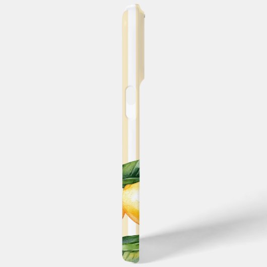 Geel Monogram Lemon Elegant Stripe Mediterraan Case-Mate iPhone Case (Achterkant / Rechts)