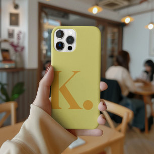 Geel Monogram Letter Basic Color Minimalist iPhone 15 Pro Case